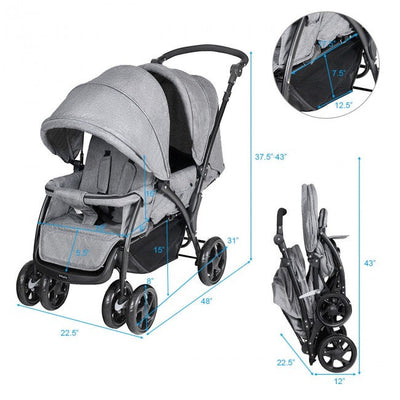 Convenience Lightweight Double Stroller for Infant & Toddler