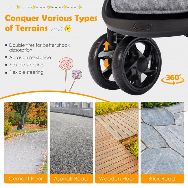 Convenience Lightweight Double Stroller for Infant & Toddler