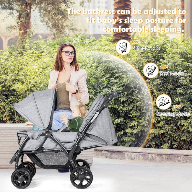 Convenience Lightweight Double Stroller for Infant & Toddler