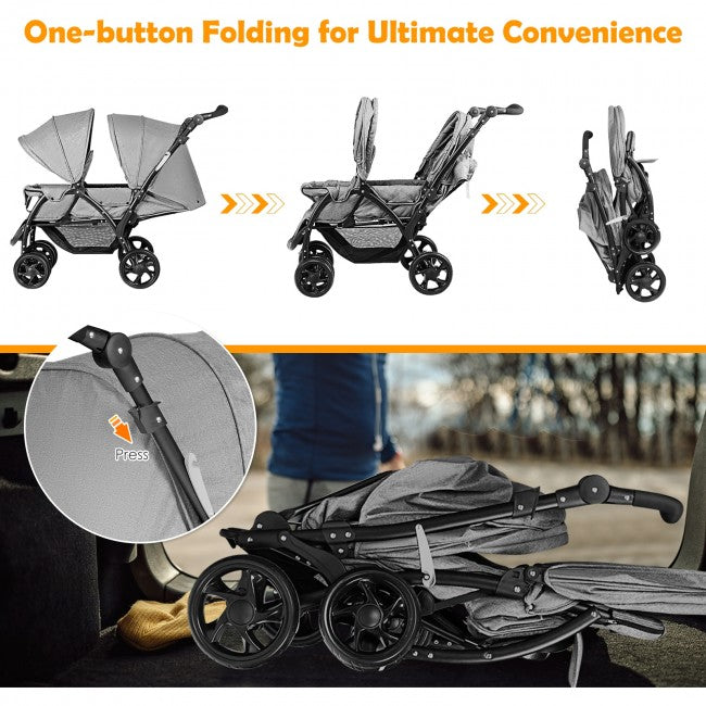 Convenience Lightweight Double Stroller for Infant & Toddler