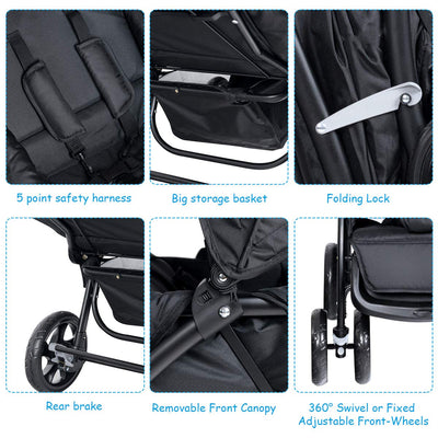 Convenience Lightweight Double Stroller for Infant & Toddler
