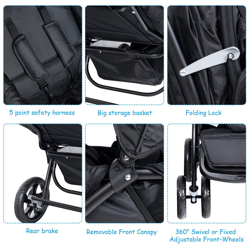 Convenience Lightweight Double Stroller for Infant & Toddler