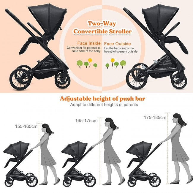 Convertible Baby Stroller Easy Fold Pushchair for Infants