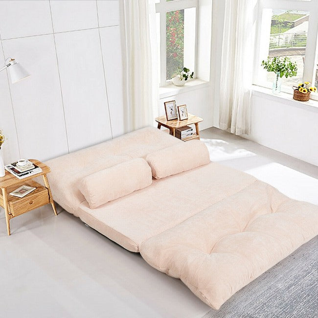 6-Position Adjustable Sleeper Lounge Couch with 2 Pillows