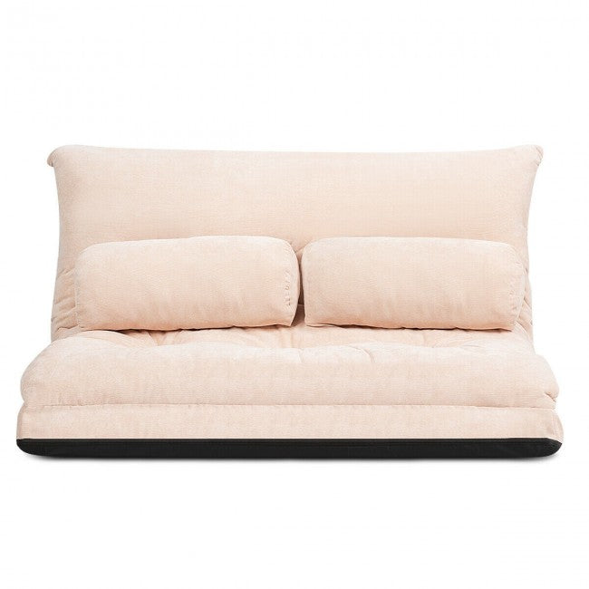 6-Position Adjustable Sleeper Lounge Couch with 2 Pillows