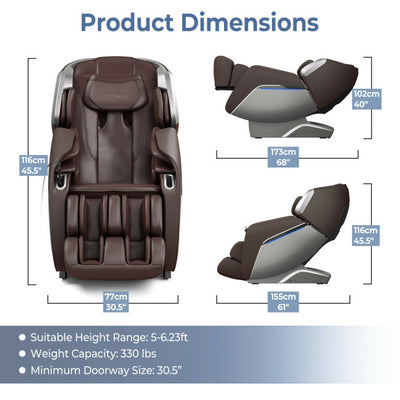 Electric Full Body Zero-Gravity Massage Chair SL Track Massage Recliner with Voice Control Heat and Foot Rollers