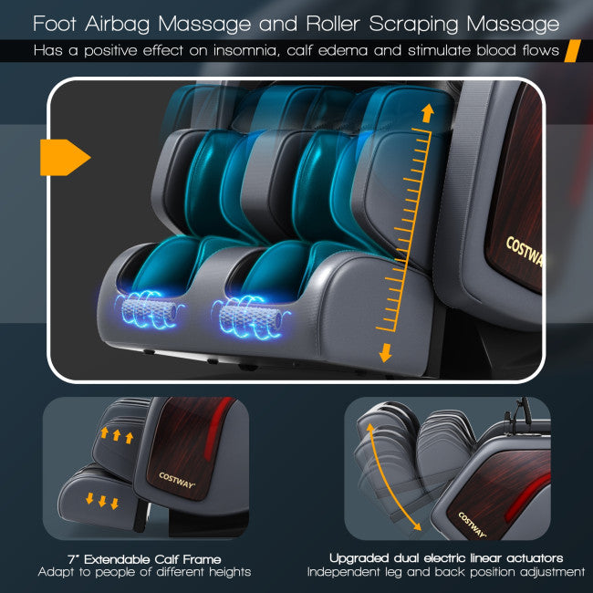 Electric Full Body Zero Gravity Massage Chair 3D SL Track Thai Stretch Recliner with 10 Auto Mode and Wireless Speaker