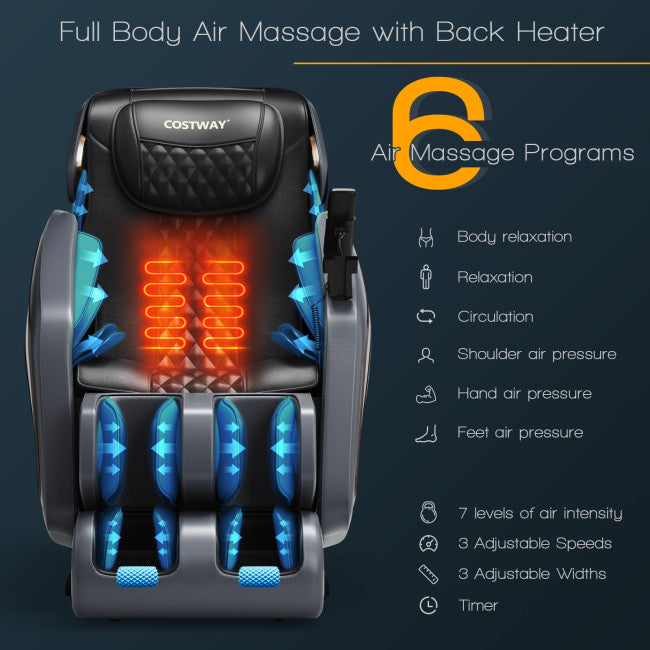 Electric Full Body Zero Gravity Massage Chair 3D SL Track Thai Stretch Recliner with 10 Auto Mode and Wireless Speaker