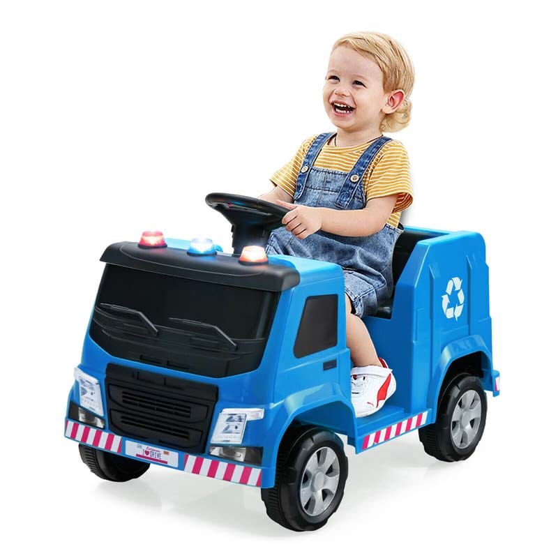 12V Kids Ride On Recycling Garbage Truck Toddler Electric RC Riding Toy Car with Recycling Accessories