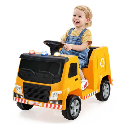 12V Kids Ride On Recycling Garbage Truck Toddler Electric RC Riding Toy Car with Recycling Accessories