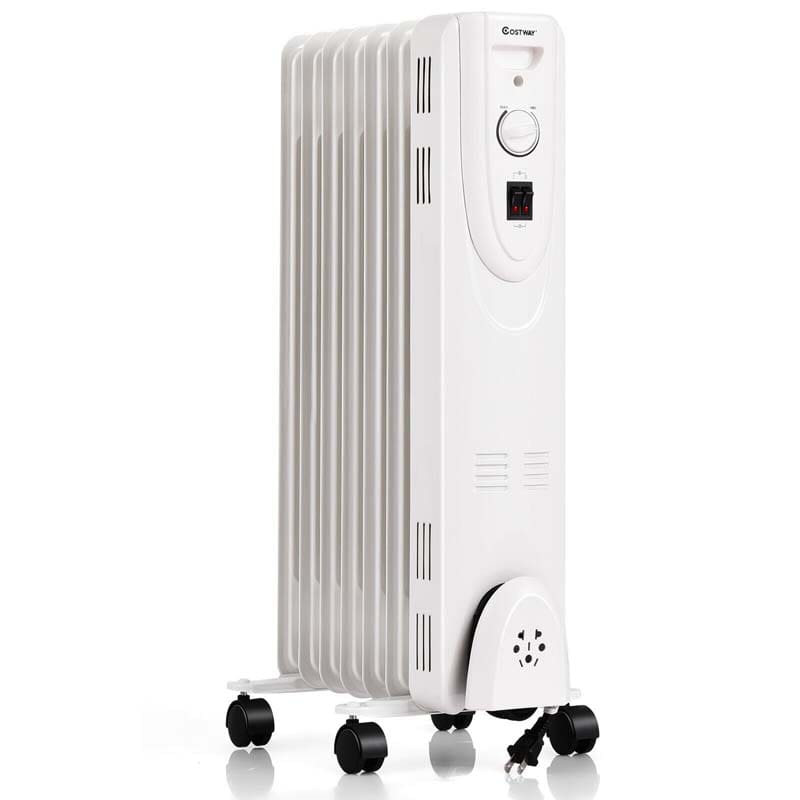 1500W Oil Filled Radiator Heater Portable Electric Space Heater with  Thermostat and Overheat Protection