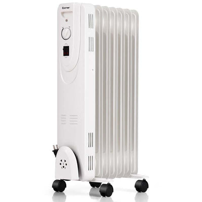 1500W Oil Filled Radiator Heater Portable Electric Space Heater with  Thermostat and Overheat Protection