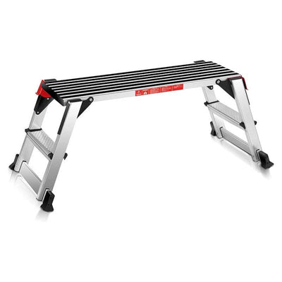 330lbs Capacity Extra Large Aluminium Work Bench Portable Folding Work Platform Drywall Stool Step Ladder with Non-Slip Feet
