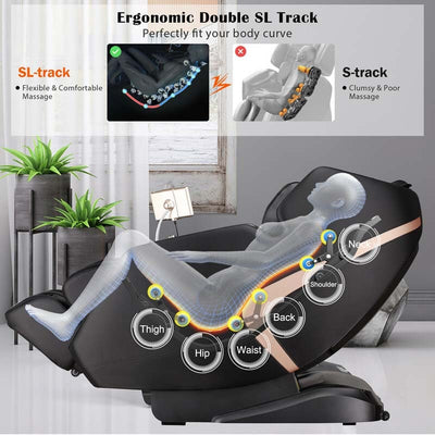 3D SL-Track Full Body Massage Chair, Zero Gravity Massage Recliner with 7'' LCD Touch Screen
