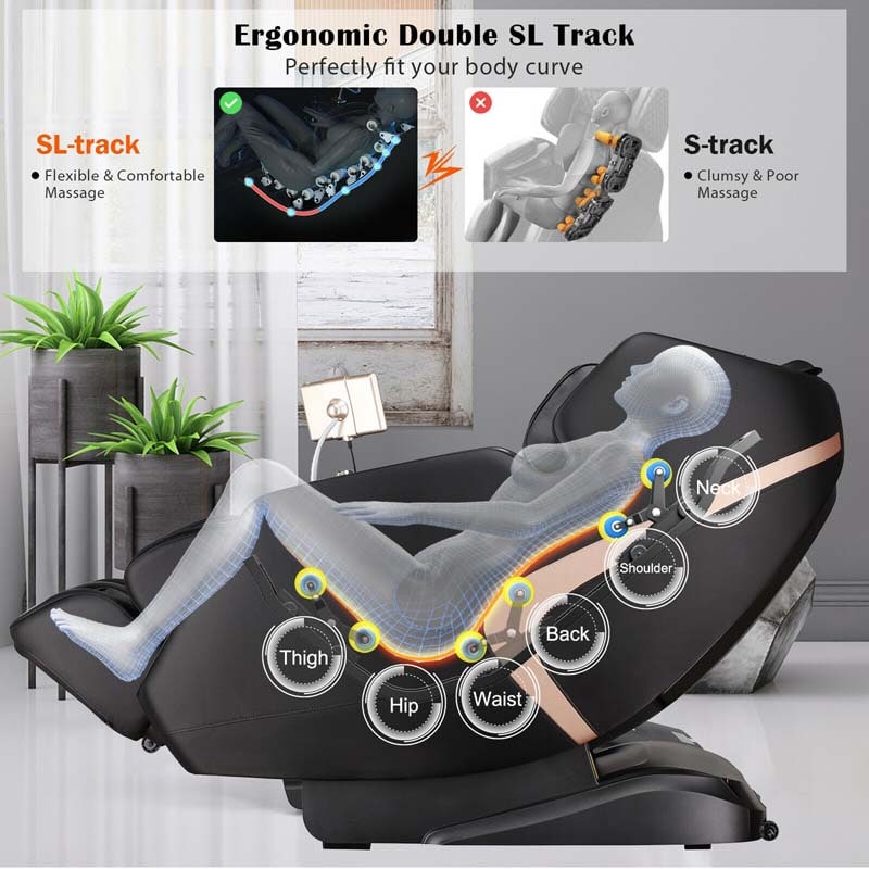 3D SL-Track Full Body Massage Chair, Zero Gravity Massage Recliner with 7&