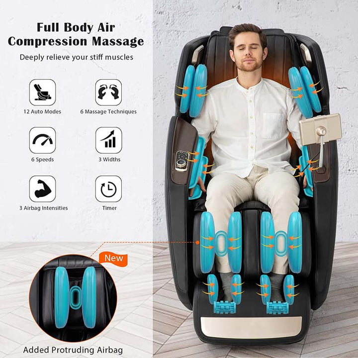3D SL-Track Full Body Massage Chair, Zero Gravity Massage Recliner with 7&