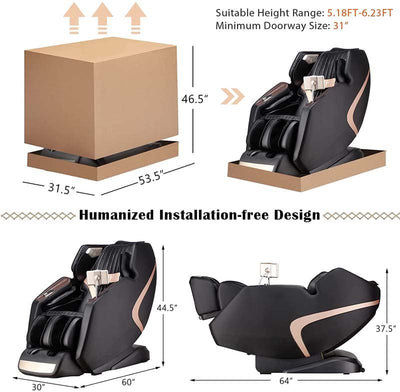 3D SL-Track Full Body Massage Chair, Zero Gravity Massage Recliner with 7'' LCD Touch Screen