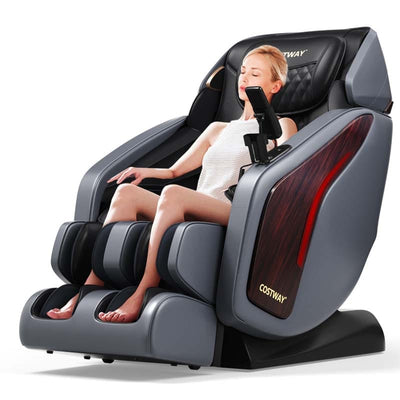 3D Full Body Massage Chair, SL Track Thai Stretch Zero Gravity Massage Recliner with Phone Holder