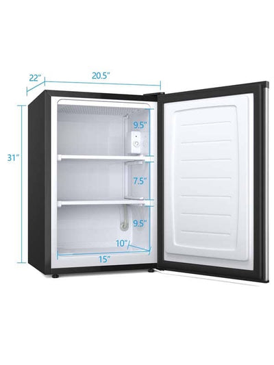 3.0 Cu.Ft Compact Single Door Upright Freezer Mini Size Refrigerator with Stainless Steel Door