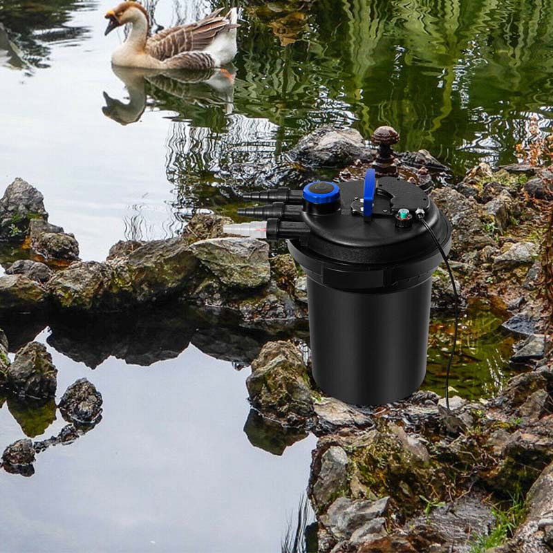 Pond Filter 4000 Gallons Pond Pressure Bio Filter with 13W UV Light Chairliving
