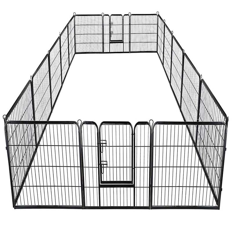 16/8 Panel Heavy Duty Metal Pet Playpen Kennel Barrier Foldable Dog Cat Puppy Fence with Door for Indoor Outdoor Pet Exercise