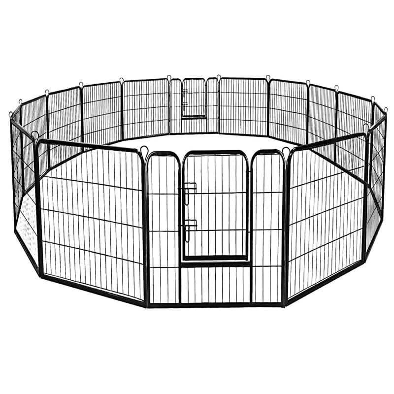 16/8 Panel Heavy Duty Metal Pet Playpen Kennel Barrier Foldable Dog Cat Puppy Fence with Door for Indoor Outdoor Pet Exercise