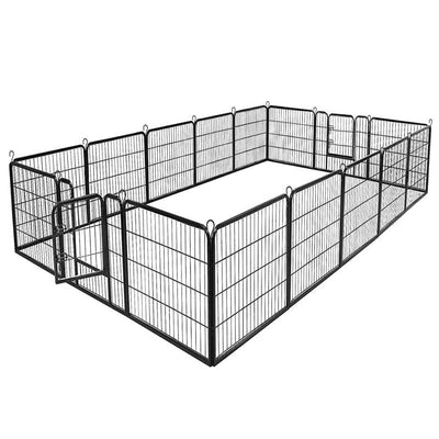 16/8 Panel Heavy Duty Metal Pet Playpen Kennel Barrier Foldable Dog Cat Puppy Fence with Door for Indoor Outdoor Pet Exercise