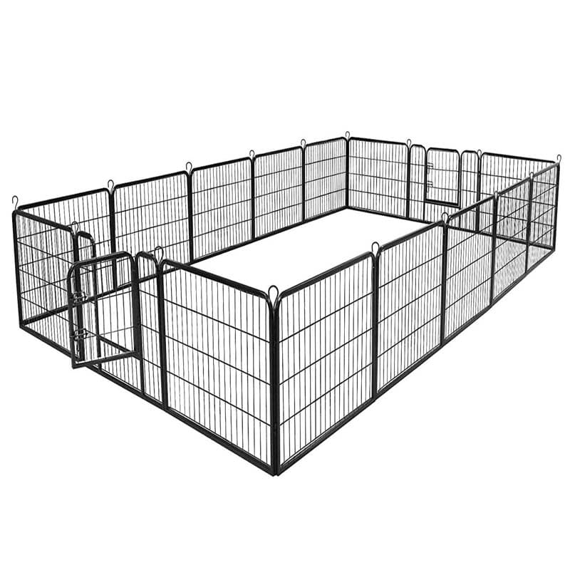 16/8 Panel Heavy Duty Metal Pet Playpen Kennel Barrier Foldable Dog Cat Puppy Fence with Door for Indoor Outdoor Pet Exercise