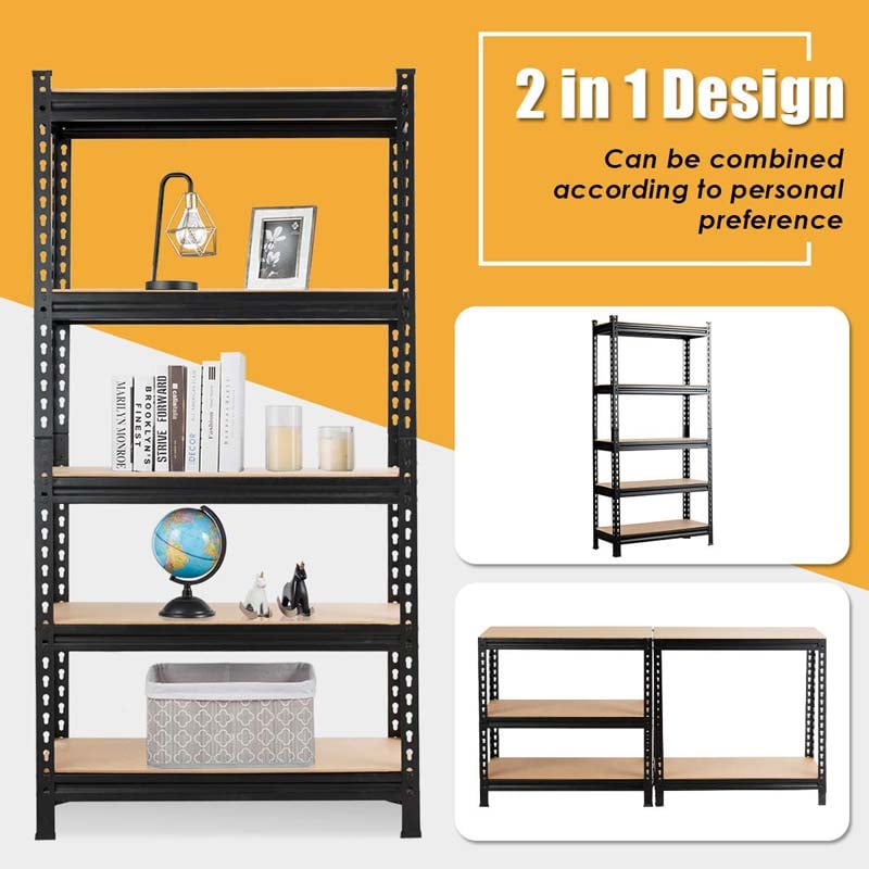 30" x 12" x 60" 5 Tier Heavy Duty Metal Storage Utility Rack Shelf Adjustable Storage Shelving Unit for Garage Warehouse Pantry