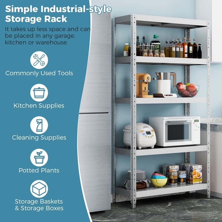 2860lbs 5-tier Heavy Duty Metal Storage Shelving Unit Adjustable Storage Utility Rack for Garage Warehouse Basement