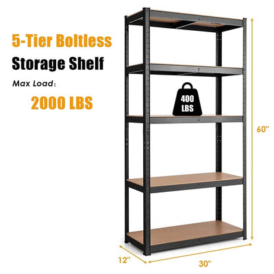 30" x 12" x 60" 5-Tier Heavy Duty Storage Shelving Unit Metal Utility Shelves Adjustable Storage Racks
