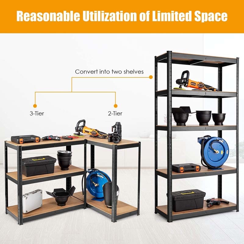 30" x 12" x 60" 5-Tier Heavy Duty Storage Shelving Unit Metal Utility Shelves Adjustable Storage Racks