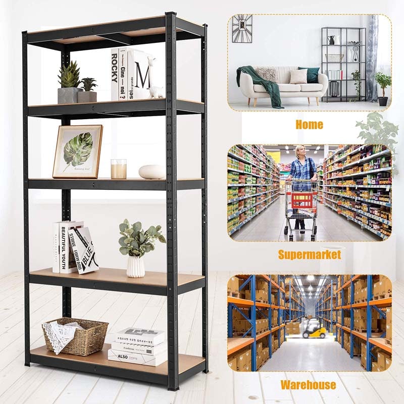 30" x 12" x 60" 5-Tier Heavy Duty Storage Shelving Unit Metal Utility Shelves Adjustable Storage Racks