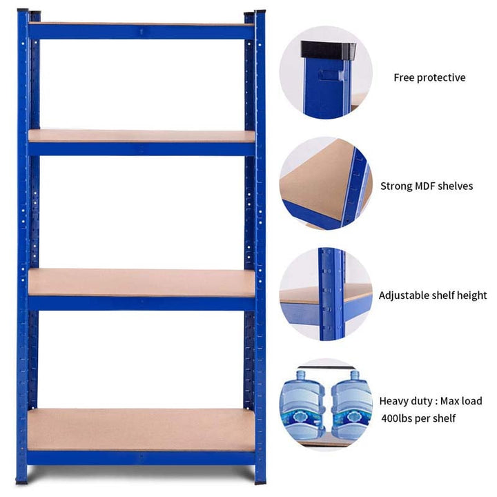 63 Inch Heavy Duty Metal Storage Rack Garage Multi-Use Storage Shelving Unit with Adjustable Shelves