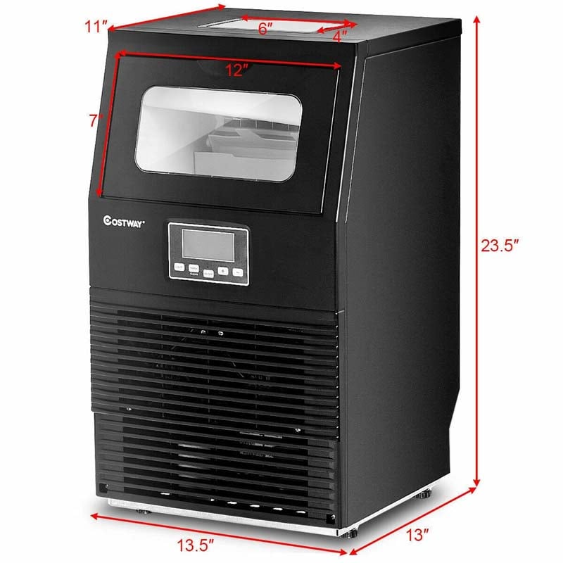 88LBS/24H Freestanding Commercial Ice Maker Portable Auto-Clean Ice Machine with Scoop