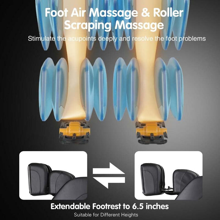 Full Body Shiatsu Massage Chair, SL Track Zero Gravity Massage Recliner with Auto Body Detector