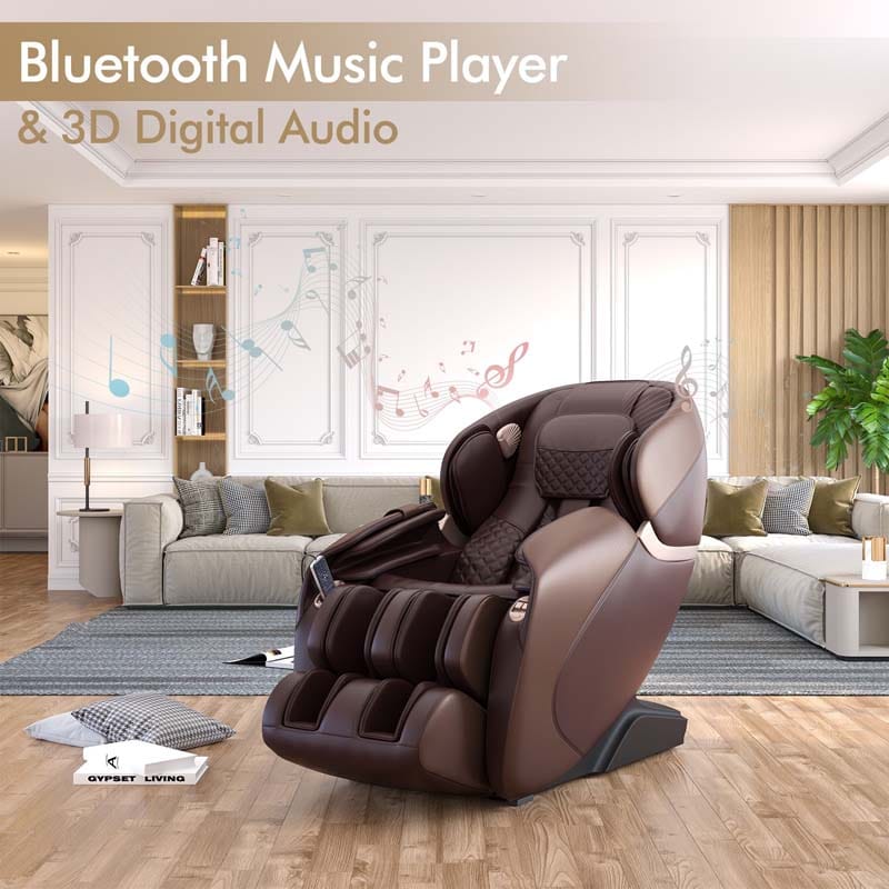 3D Full Body Shiatsu Massage Chair with AI Voice Control, SL Track Zero Gravity Massage Recliner