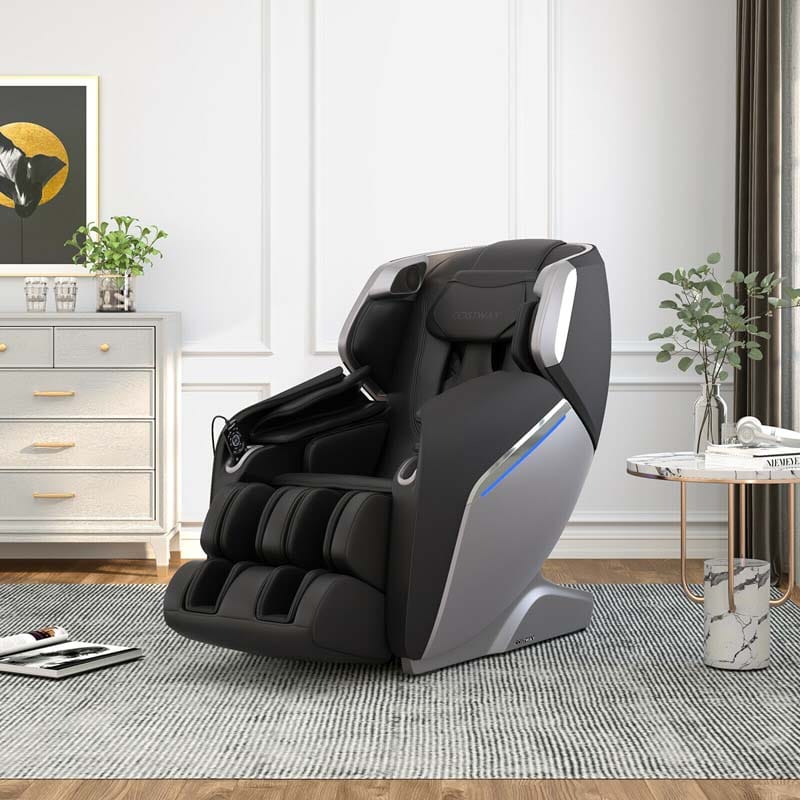 Full Body Massage Chair with Voice Control and LED Mood Lights, SL Track Zero Gravity Massage Recliner