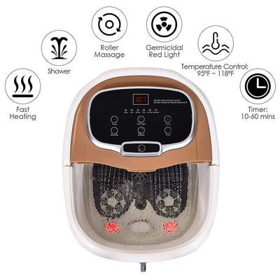 Foot Spa Bath Massager with Motorized Shiatsu Massage Balls and Adjustable Water Jets