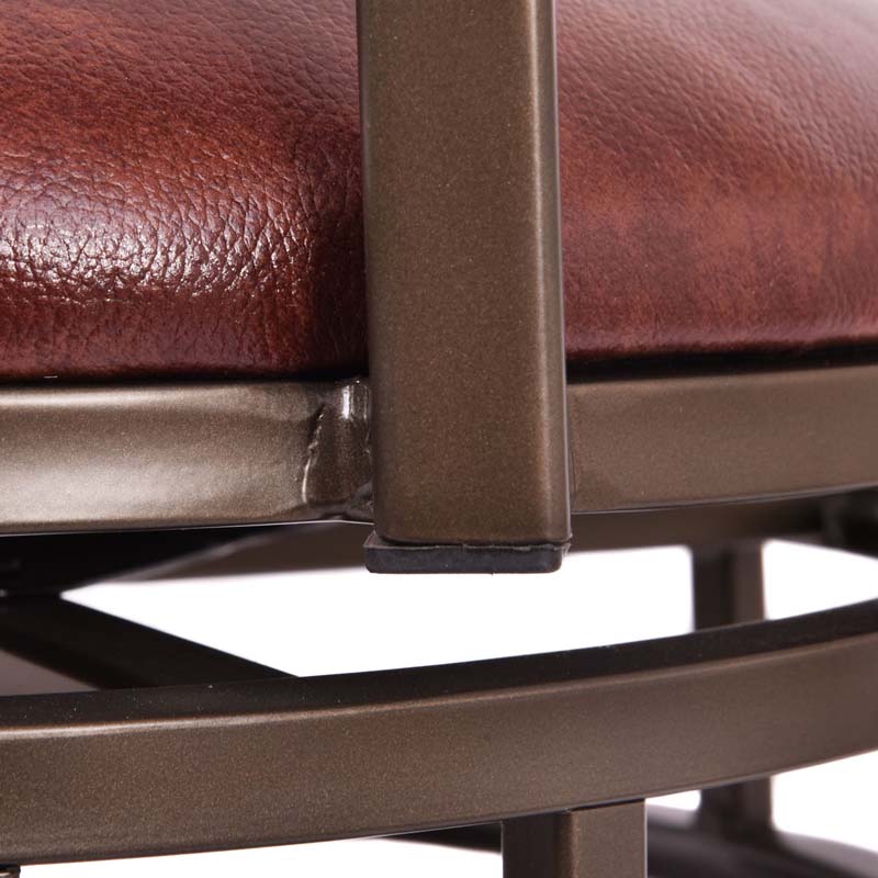 2-Pack 30" Counter Height Bar Stools 360 Degree Swivel Vintage Dining Chairs with Leather Padded Seat