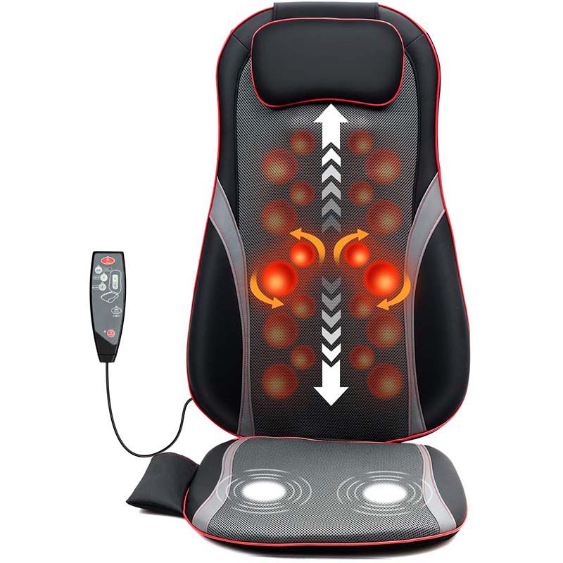 Daiwa Felicity Shogun Heated 3D Shiatsu Kneading & Tapping Back Neck Massage Seat Cushion