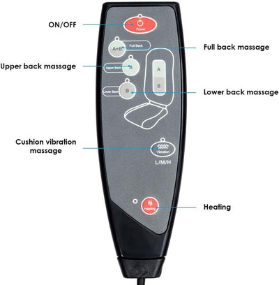 Shiatsu Full Body Kneading Back Massager with Heat and Adjustable Height Massage Seat for Stress Relief