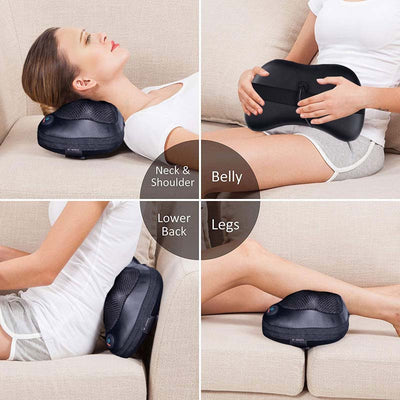 Shiatsu Pillow Massager with Heat Deep Kneading for Muscle Pain Relief