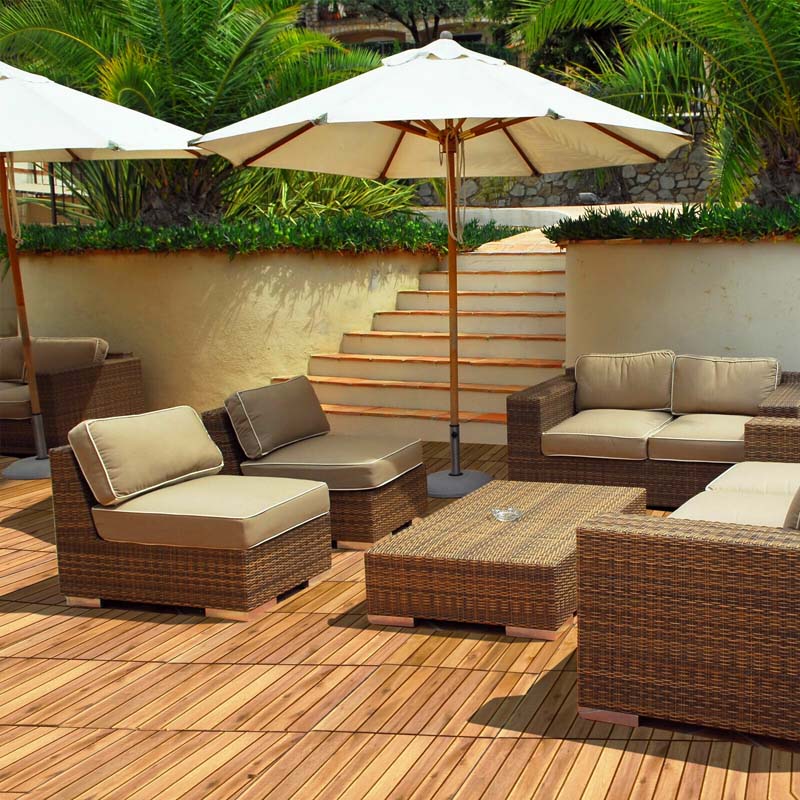 27 Pieces Acacia Wood Interlocking Patio Deck Tile Floor Tiles Composite Deck Flooring Pavers