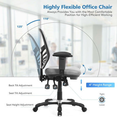 Ergonomic Mesh Office Chair Recliner Computer Desk Chair with Adjustable Armrests and Back Height