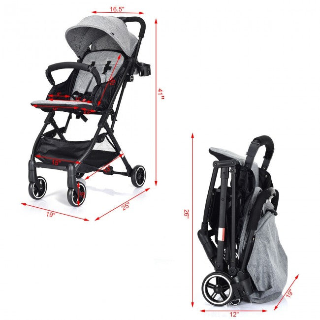Foldable Baby Stroller Lightweight Pushchair with Foot Cover