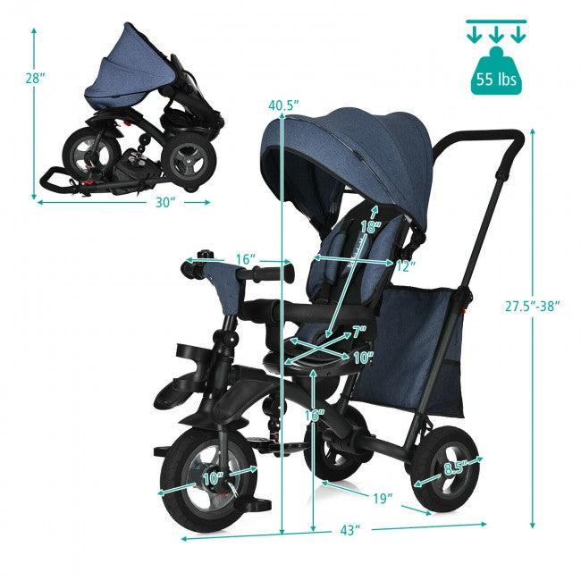 Foldable Baby Tricycle Stroller