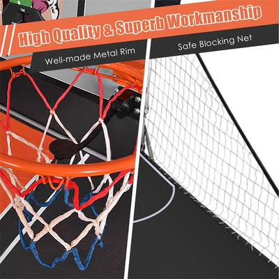 Indoor Foldable Basketball Arcade Game with 4 Balls and LED Scoring System for Adults Kids