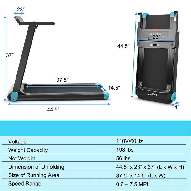 Folding Electric Superfit Treadmill Walking Running Machine