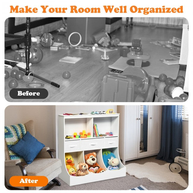 Freestanding Combo Cubby Bin Toy Storage
